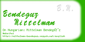 bendeguz mittelman business card